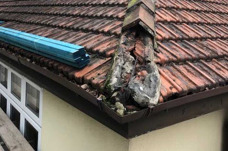 Wet rot - missing roof tiles - PCA